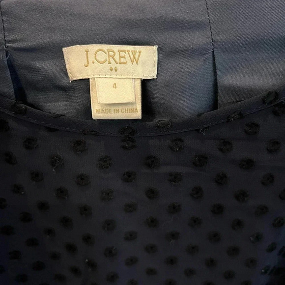 J. Crew Womens Navy Blue Dot Tulip Hem Dress Size 4 - Picture 4 of 7